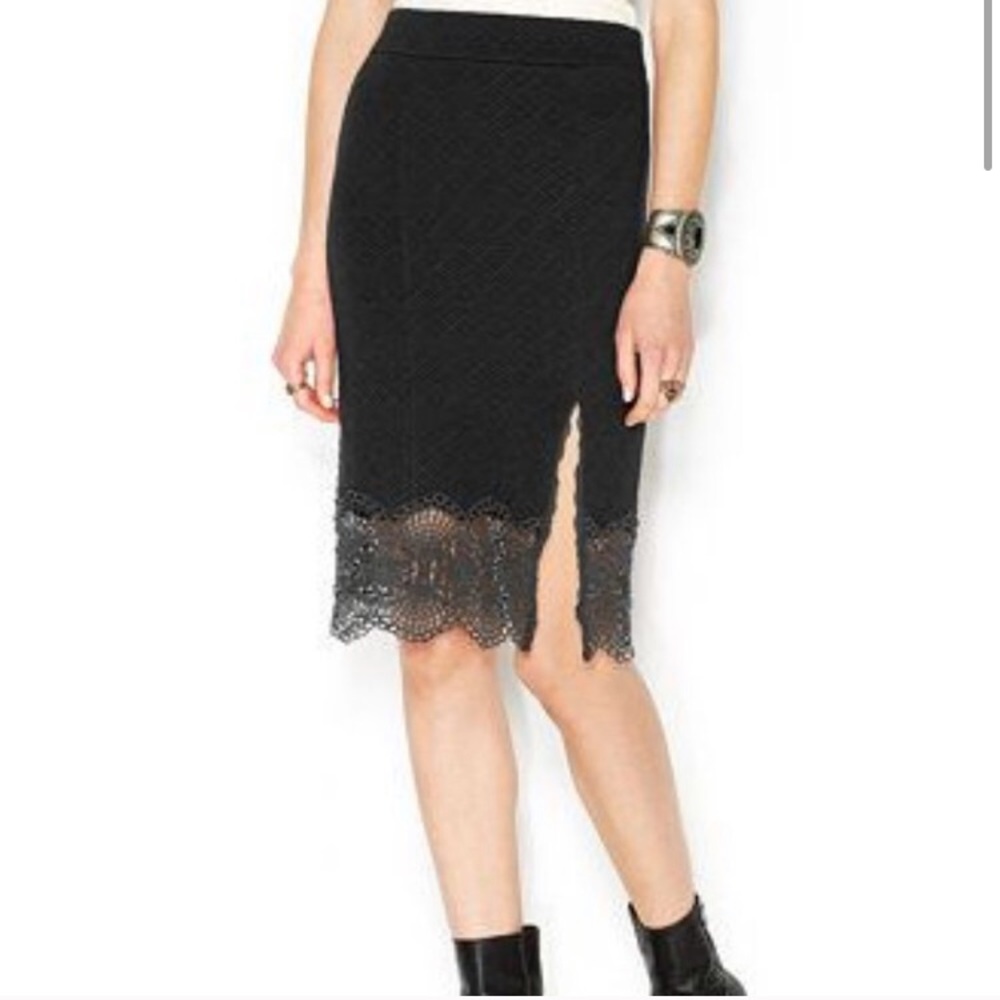 Free people pencil skirt with lace detail - Picture 3 of 4
